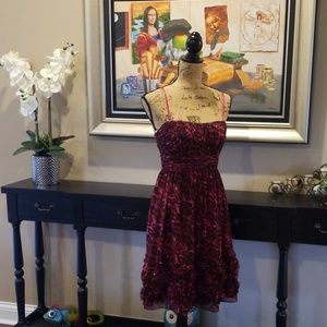 OC Oleg Cassini red black cocktail dress Rk:6:619